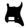 11-Hole Single Humbucker Strat Pickguard - 1-Ply Black - Ploutone