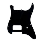 11-Hole Single Humbucker Strat Pickguard - 1-Ply Black - Ploutone