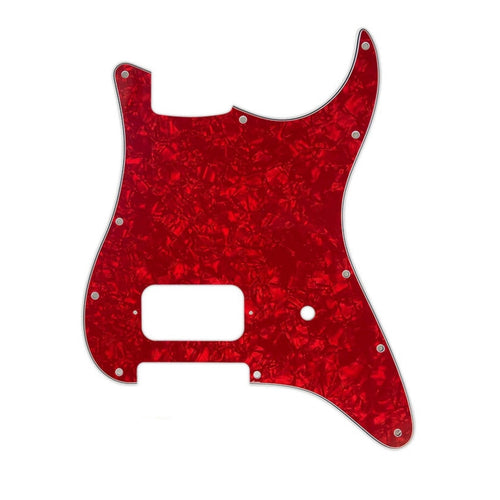 11-Hole Single Humbucker (Tom Delonge) Strat Pickguard - 4-Ply Red Pearl - Ploutone