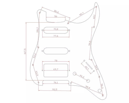 11-Hole HSS Metal Strat Pickguard - Gold Aluminum - Ploutone