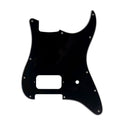 11-Hole Single Humbucker (Tom Delonge) Strat Pickguard - 20+ Colors 3-Ply Black - Ploutone