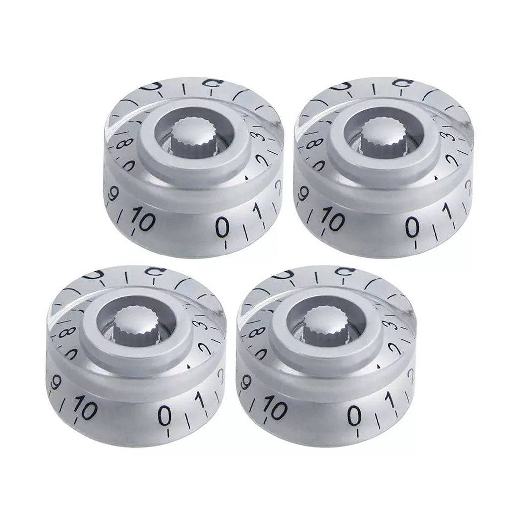 Les Paul & SG Speed Knobs (6mm Shaft) - Silver (Set of 4) - Ploutone