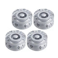 Les Paul & SG Speed Knobs (6mm Shaft) - Silver (Set of 4) - Ploutone