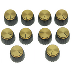 Marshall Amp Knobs - Black with Gold Cap, Push-On (Set of 10) - Ploutone