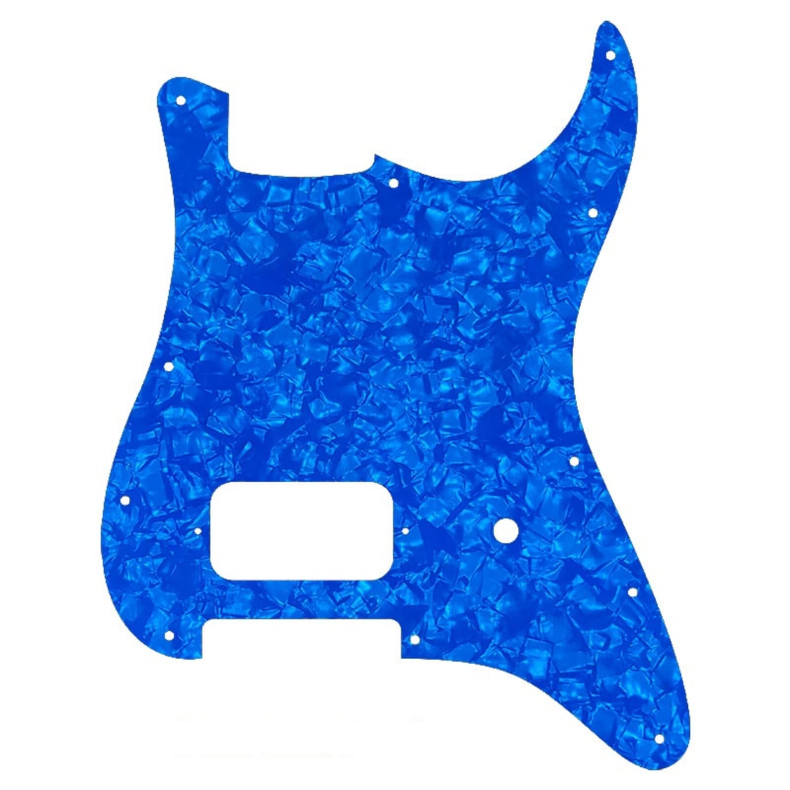 11-Hole Single Humbucker Strat Pickguard - Dark Blue Pearl - Ploutone