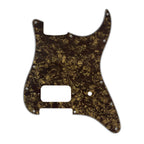 11-Hole Single Humbucker Strat Pickguard - 4-Ply Brown Pearl - Ploutone