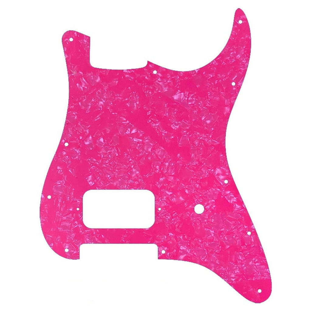 11-Hole Single Humbucker Strat Pickguard - 4-Ply Pink Pearl - Ploutone