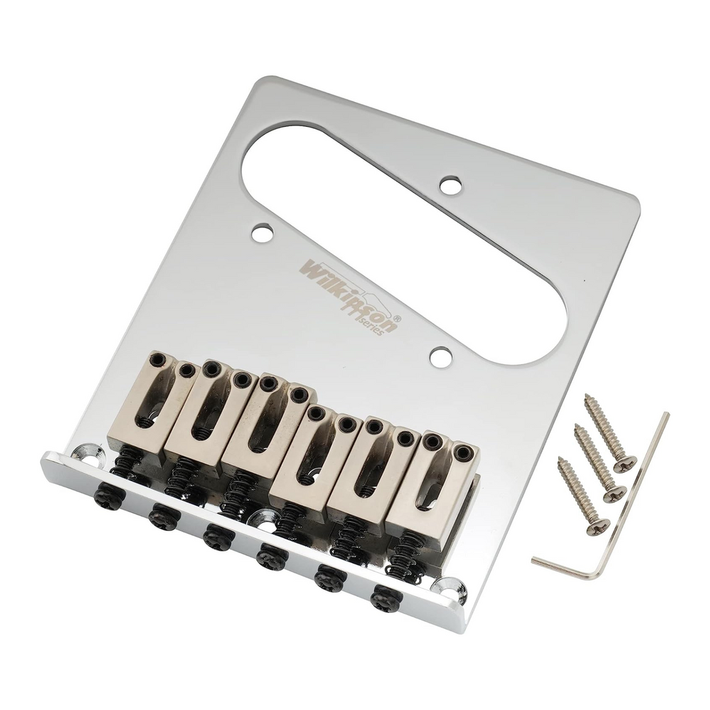 Wilkinson Modern Telecaster Bridge 6-Saddle - Chrome - Ploutone