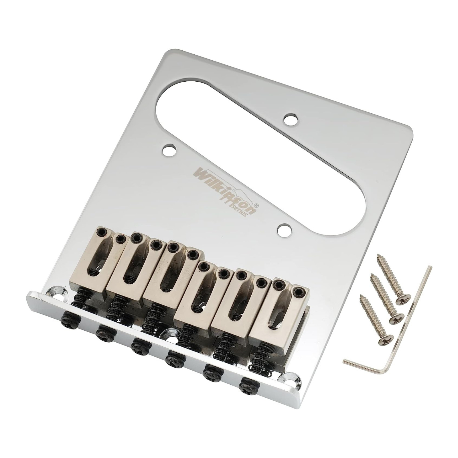 Wilkinson Modern Telecaster Bridge 6-Saddle - Chrome - Ploutone
