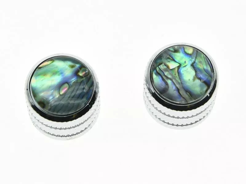 Telecaster Abalone Metal Dome Knob - Chrome - Ploutone