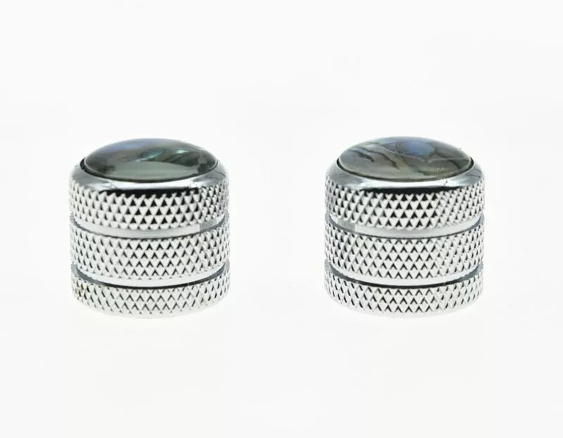 Telecaster Abalone Metal Dome Knob - Chrome - Ploutone