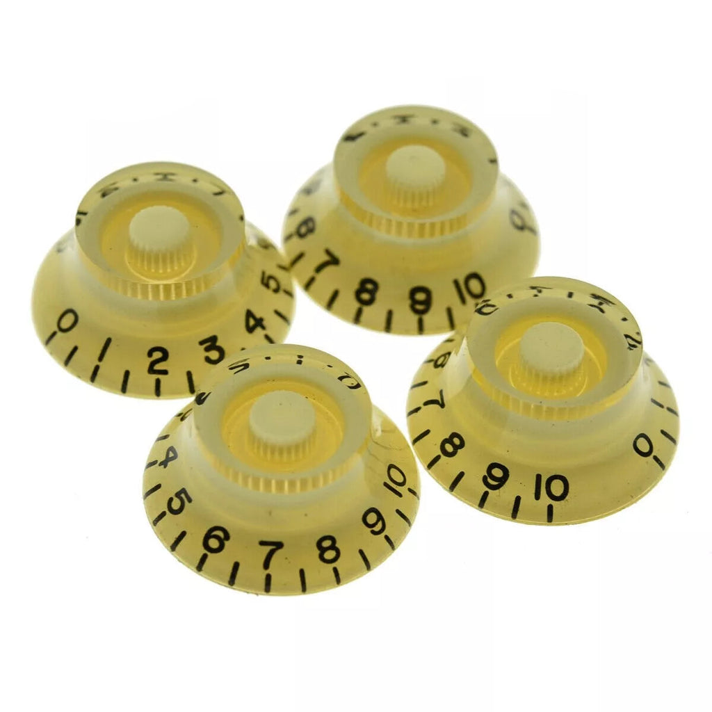 Cream Top Hat Bell Knobs, Fine 24 Spline for Gibson® (Set of 4)  from Ploutone