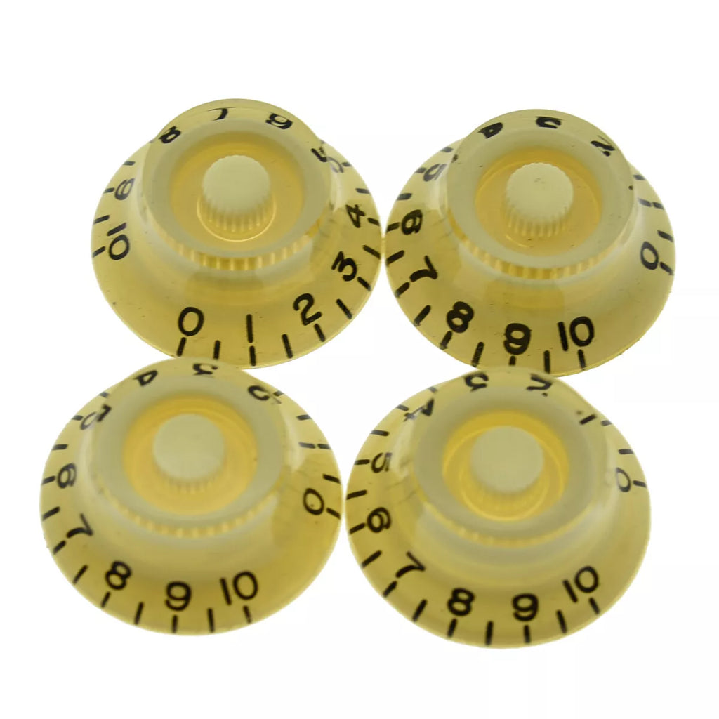 Cream Top Hat Bell Knobs for Gibson® - 24 Fine Spline (Set of 4) - Ploutone