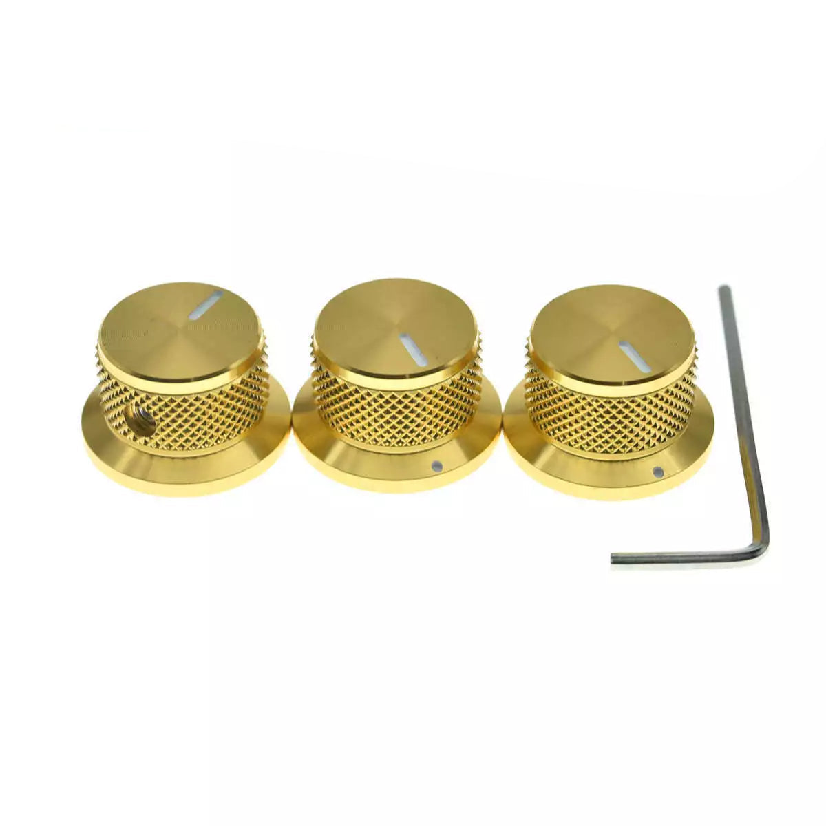 Gold Metal Top Hat Knobs - 1/4" Shaft (Set of 3) - Ploutone