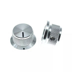 Silver Metal Top Hat Knobs - 1/4" Shaft (Set of 3) - Ploutone
