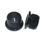 Black Metal Top Hat Knobs - 1/4" Shaft (Set of 3) - Ploutone