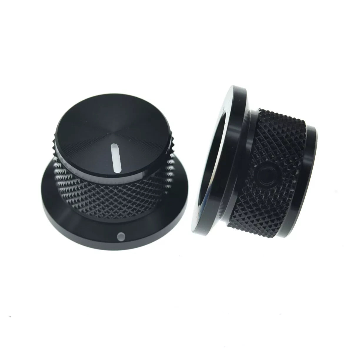 Black Metal Top Hat Knobs - 1/4" Shaft (Set of 3) - Ploutone