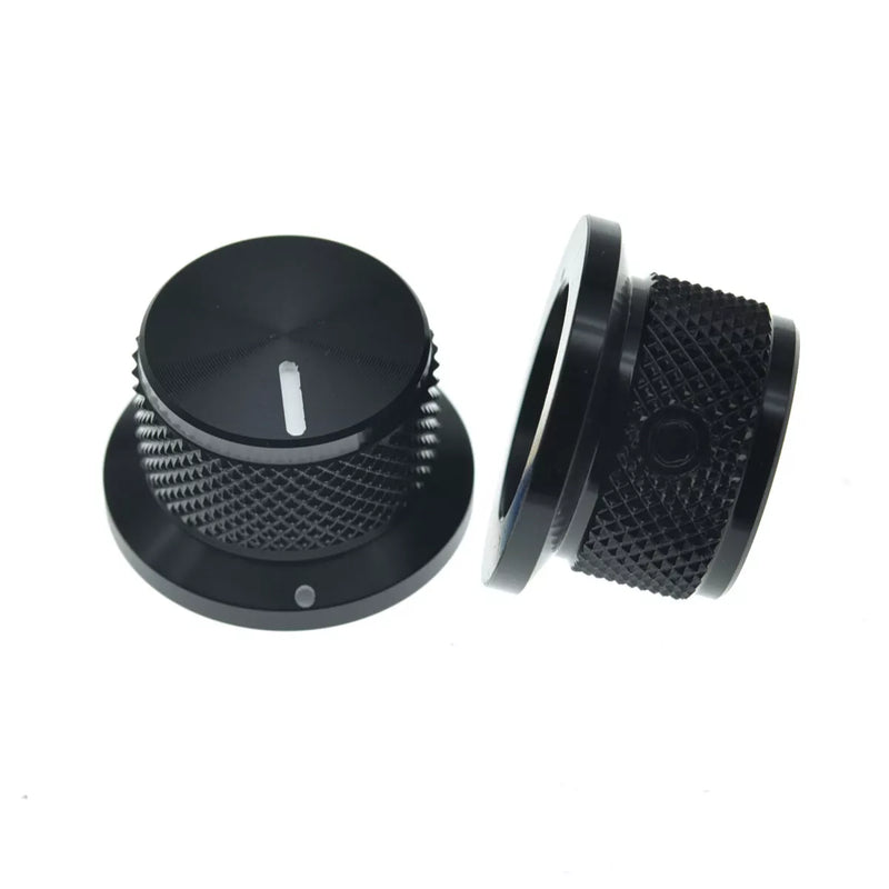 Black Metal Top Hat Knobs - 1/4" Shaft (Set of 3) - Ploutone