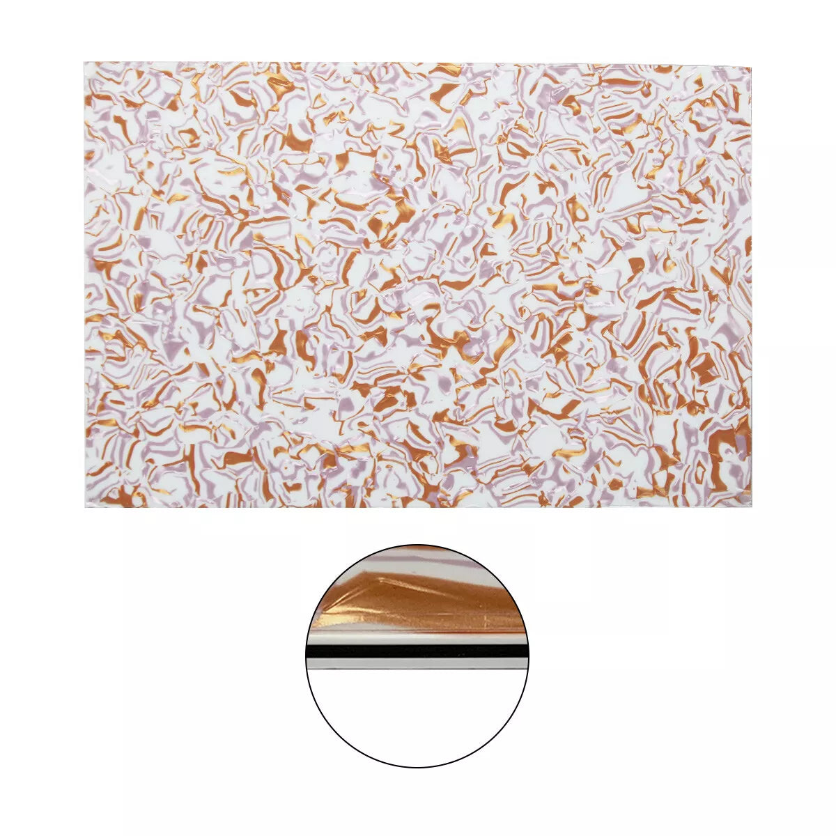 Guitar Pickguard Material - Gold and White Shell - 17 x 11.5-inch Pickguard Blank - Ploutone