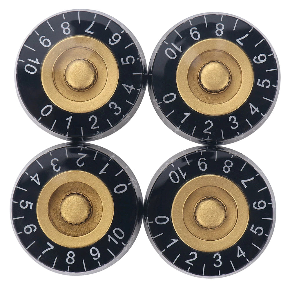 Les Paul Speed Knobs - Black with Gold Accent (Set of 4) - Ploutone