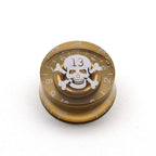 Guitar Speed Knobs, 18 Spline Metric (Set of 4) - Gold / White Skull Knobs from Ploutone