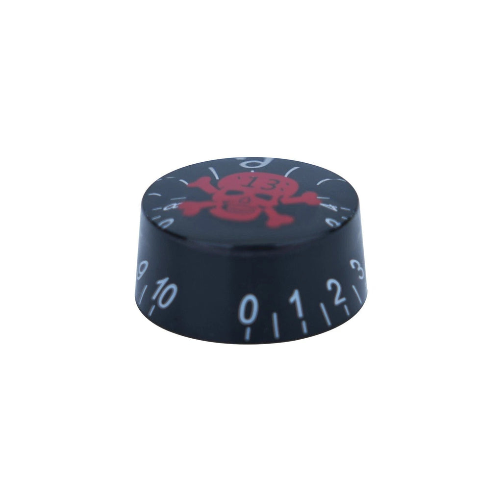Guitar Speed Knobs, 18 Spline Metric (Set of 4) - Black / Red Skull Knobs from Ploutone