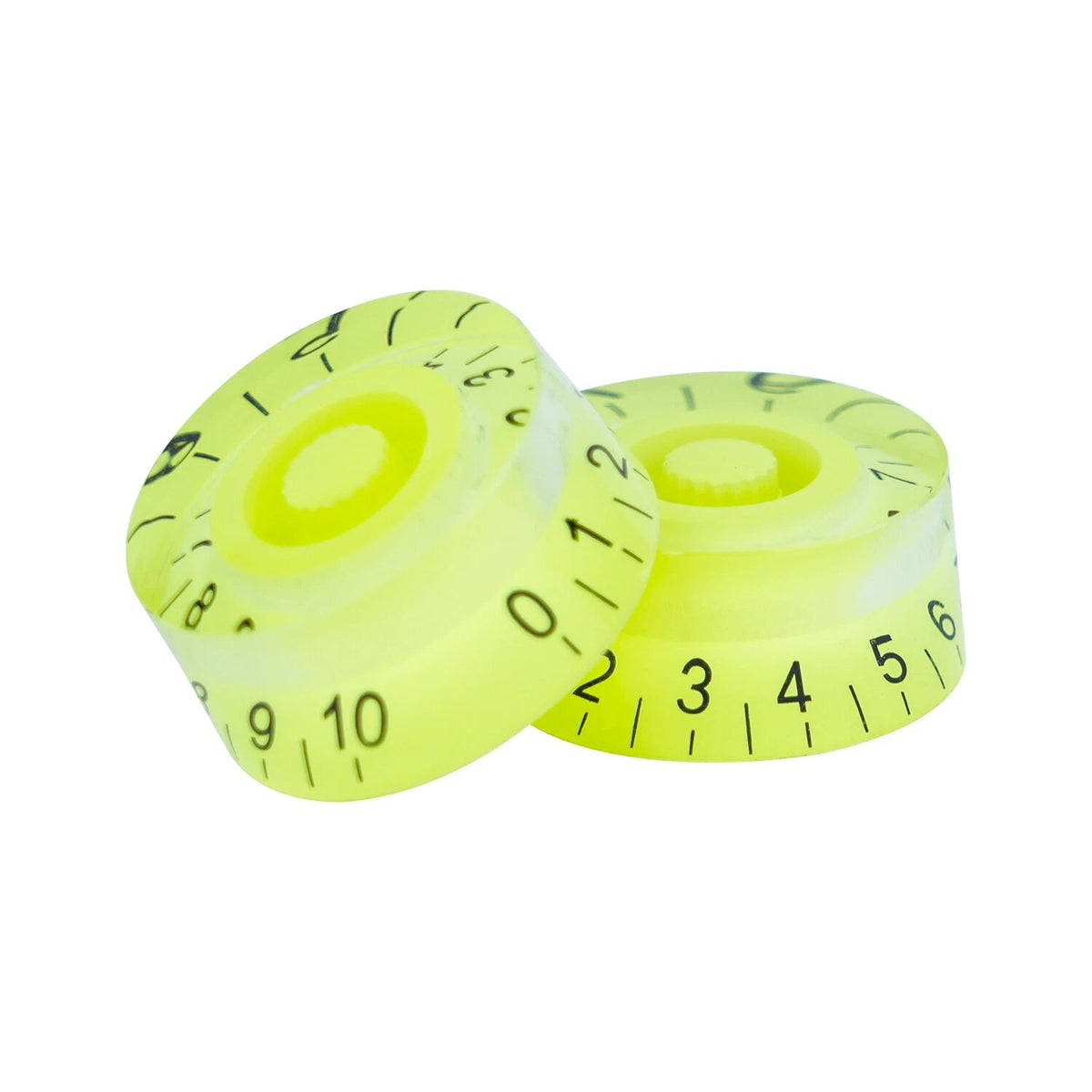 Guitar Speed Knobs, 18 Spline Metric (Set of 4) - Fluorescent Green - Ploutone