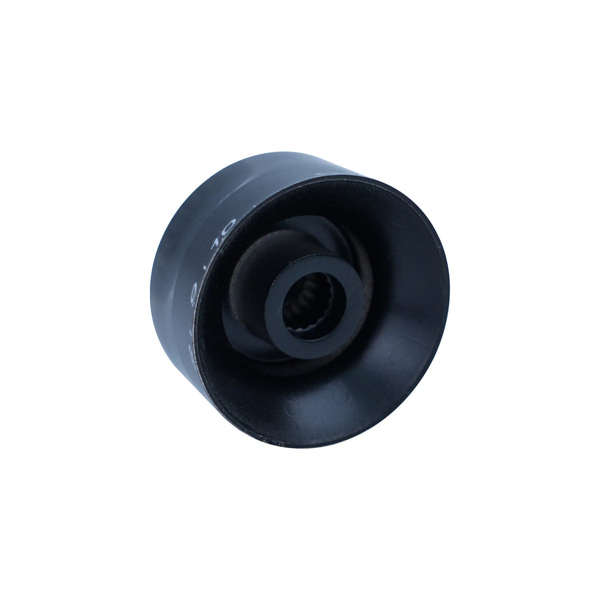 Guitar Speed Knobs, 18 Spline Metric (Set of 4) - Black / White Lettering - Ploutone