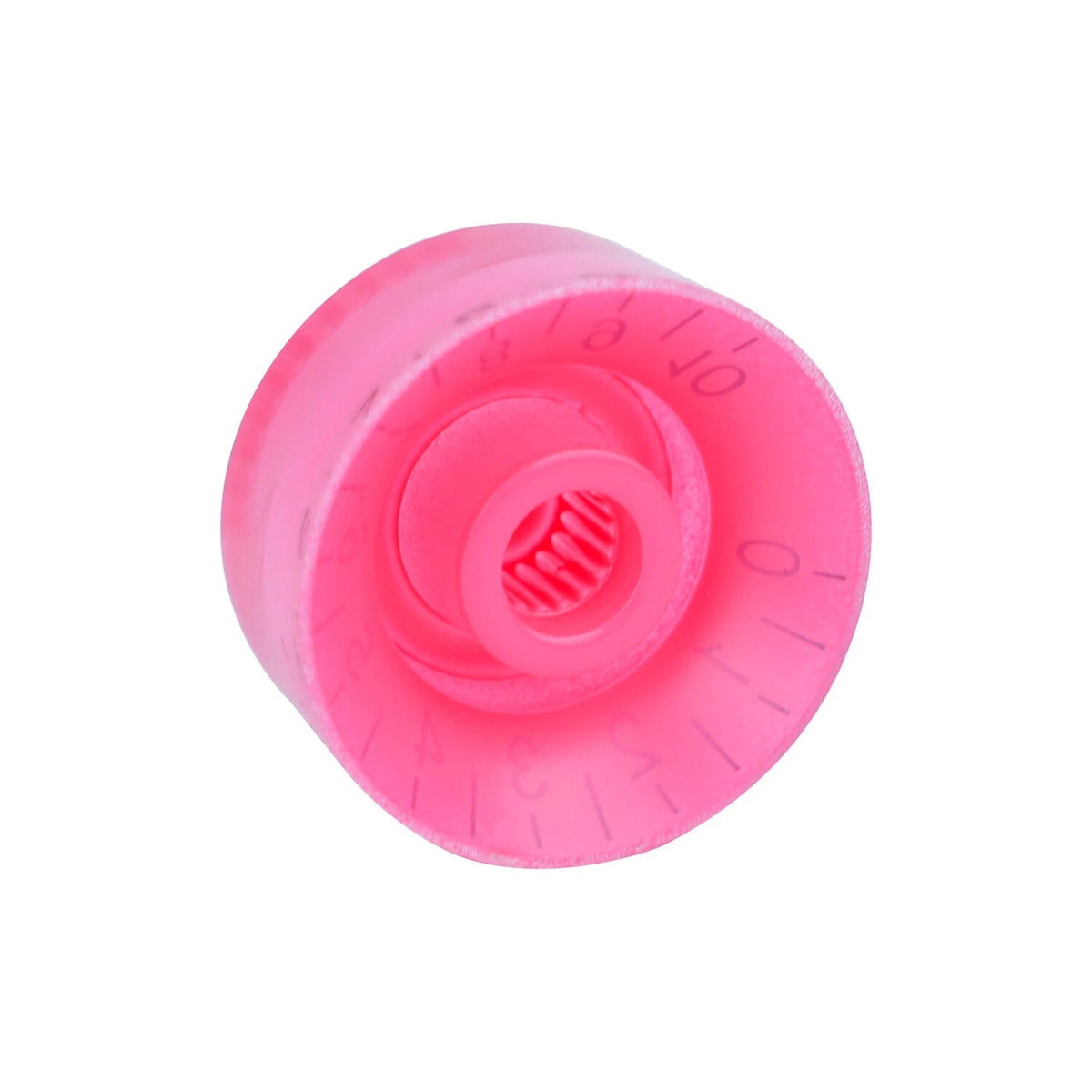 Guitar Speed Knobs, 18 Spline Metric (Set of 4) - Pink / Black Lettering - Ploutone