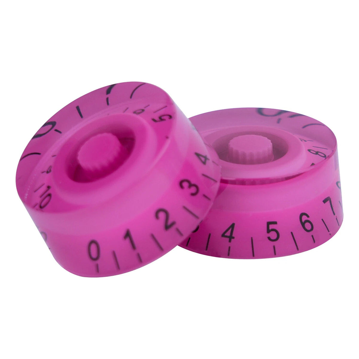 Guitar Speed Knobs, 18 Spline Metric (Set of 4) - Purple / Black Lettering - Ploutone