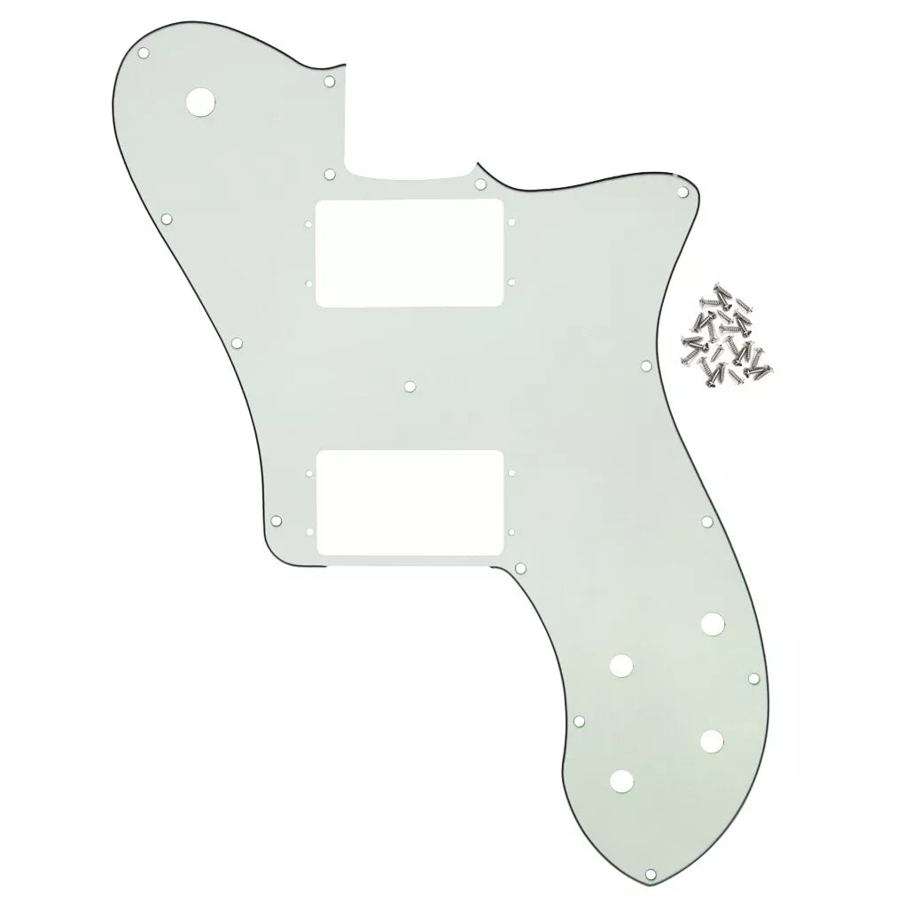 72 Deluxe Telecaster Pickguard (PAF Humbuckers) - 3-Ply Ivory Pickguards from Ploutone