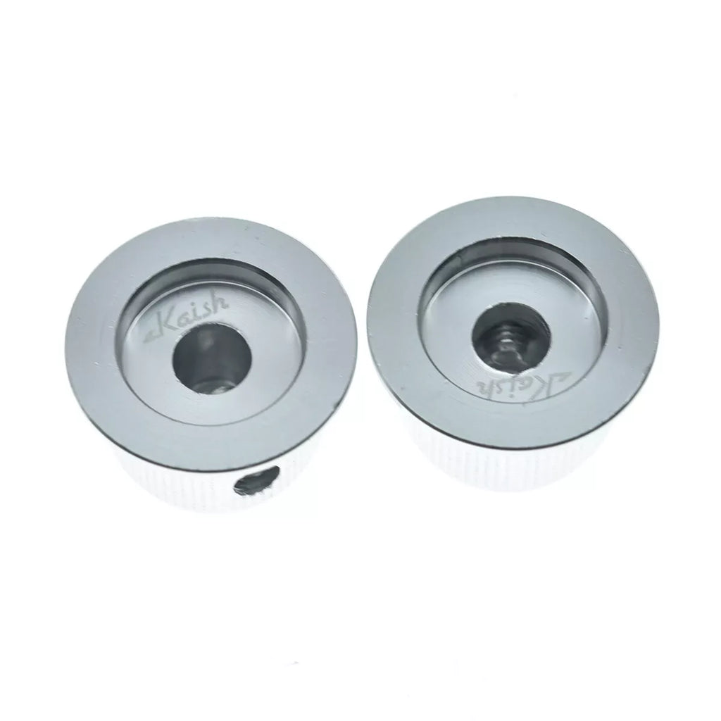 Silver Metal Top Hat Knobs - 1/4" Shaft (Set of 3) - Ploutone
