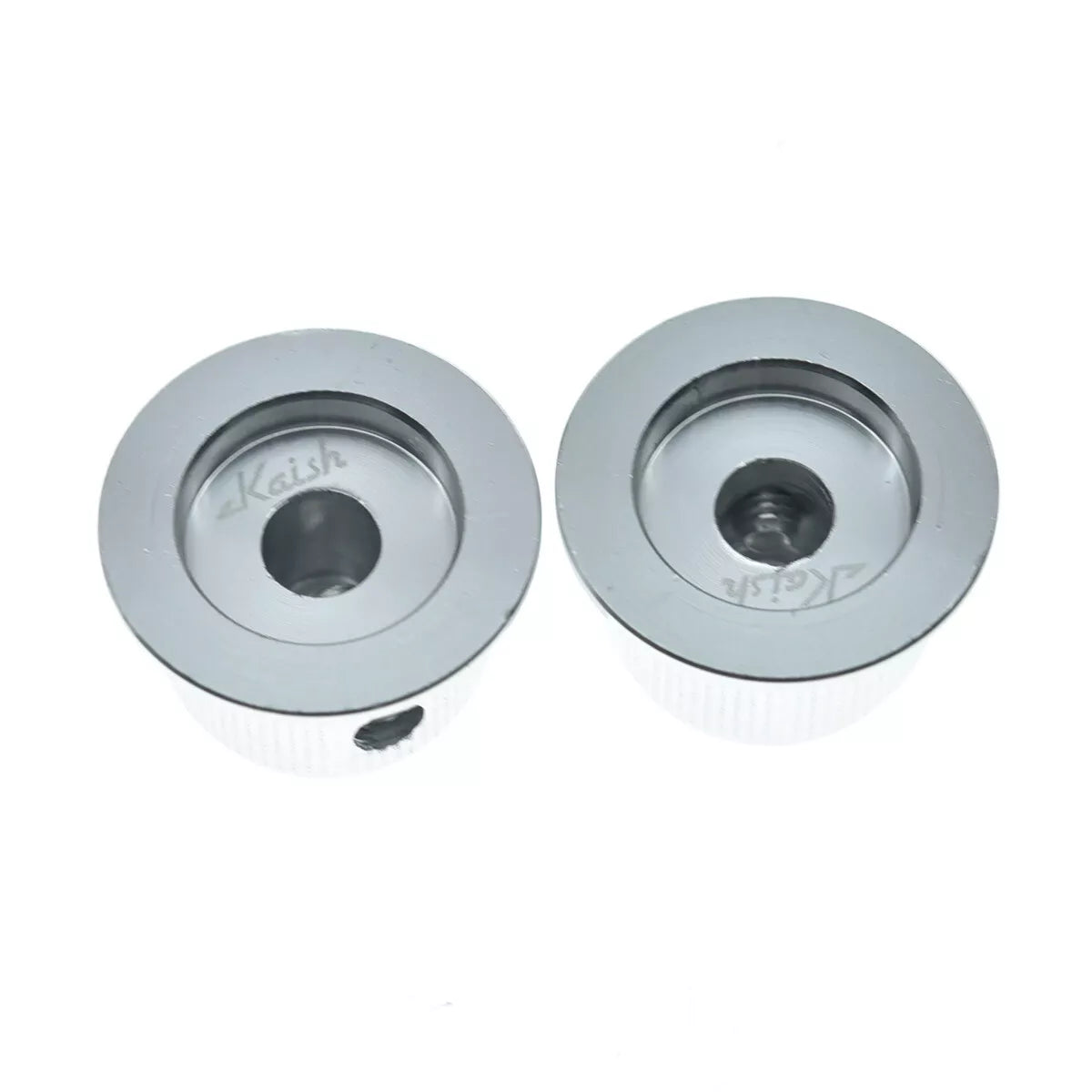 Silver Metal Top Hat Knobs - 1/4" Shaft (Set of 3) - Ploutone