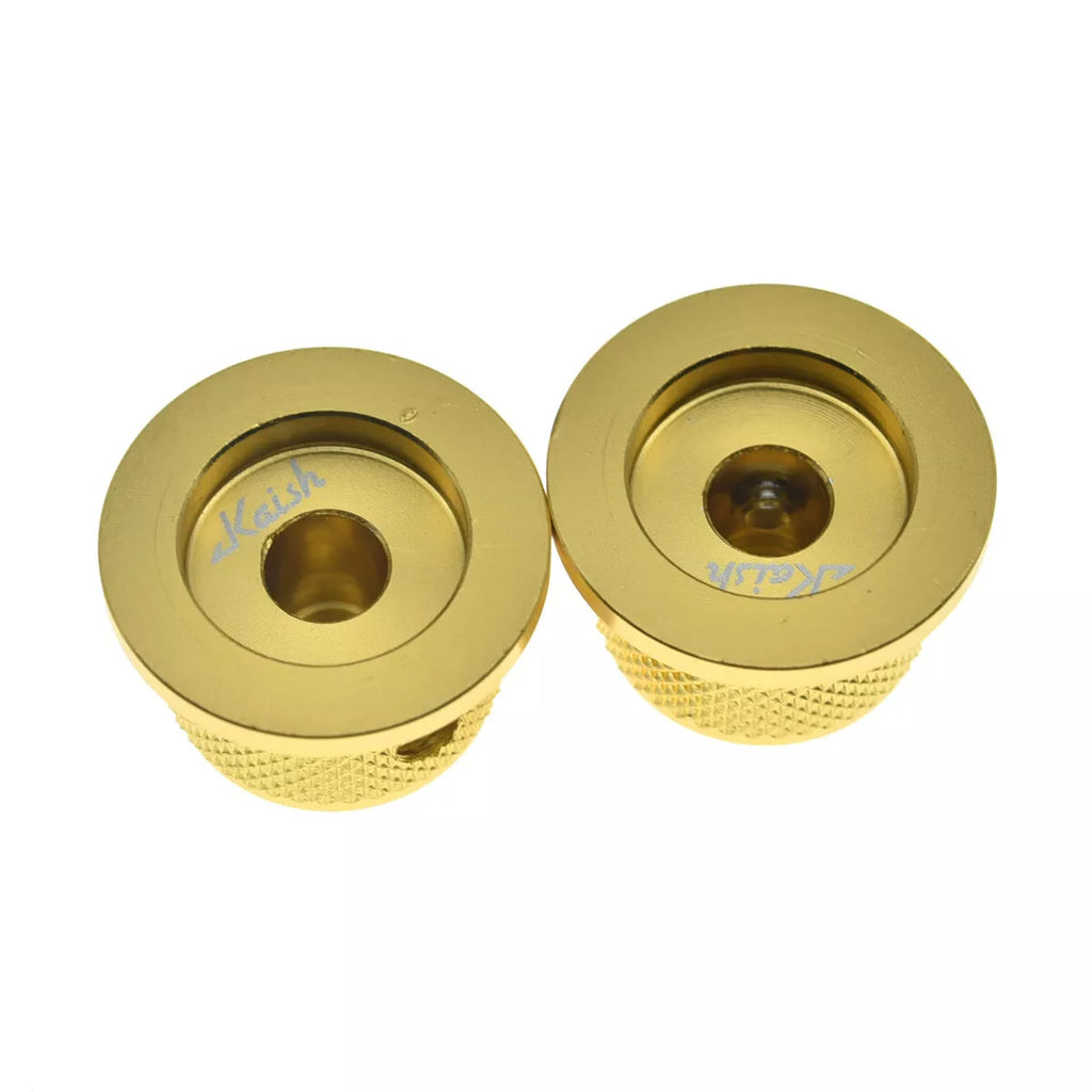 Gold Metal Top Hat Knobs - 1/4" Shaft (Set of 3) - Ploutone