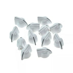 Vintage Mini Chicken Head Knobs - 1/4" for Amps & Pedals (Raised, Set of 12) White - Ploutone