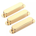 Stratocaster Metal Single Coil Pickup Covers (No Holes) - Gold 3 Pcs - Ploutone