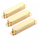 Stratocaster Metal Single Coil Pickup Covers (No Holes) - Gold 3 Pcs - Ploutone