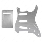 11-Hole SSS Metal Strat Pickguard & Back Plate - Anodized Aluminum Multiple Colors Brushed Aluminum - Ploutone