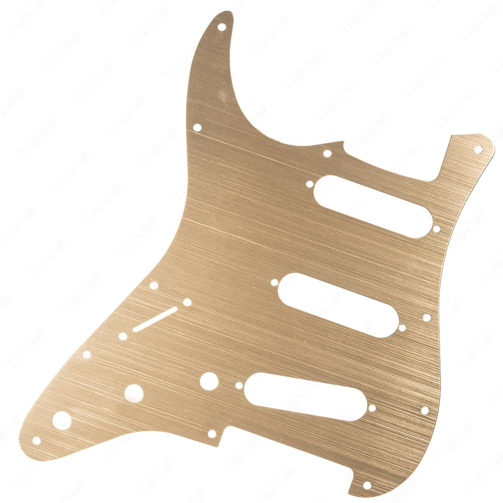 11-Hole SSS Metal Strat Pickguard and Matching Back Plate - "Copper" Aluminum - Ploutone