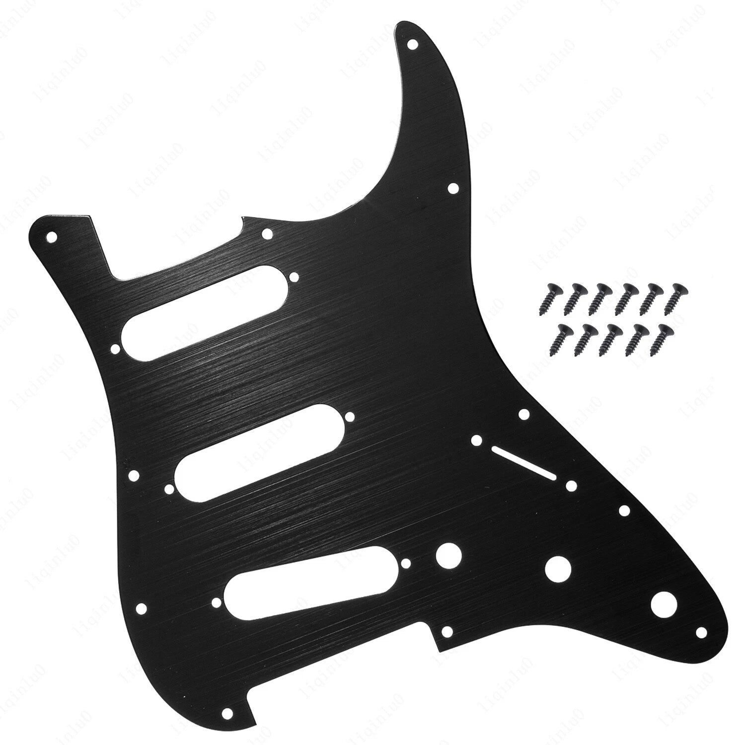 11-Hole SSS Metal Strat Pickguard & Back Plate - Anodized Aluminum Multiple Colors - Ploutone