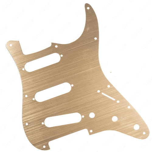 11-Hole SSS Metal Strat Pickguard and Matching Back Plate - "Copper" Aluminum - Ploutone