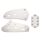 Jaguar Guitar Upper & Lower Control Switch Plate Set fits Fender/Squier - Multiple Colors Chrome - Ploutone