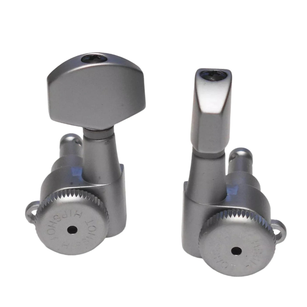 Hipshot Grip-Lock Closed Gear Guitar Tuner Upgrade Kit for 3+3 Headstocks (10mm Post Holes) Satin - Ploutone