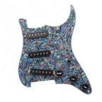 11-Hole SSS Loaded Strat Pickguard - Abalone Pearl & Black - Ploutone