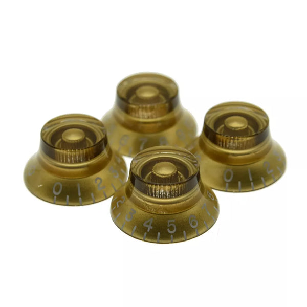 Gold Top Hat Bell Knobs, Fine 24 Spline for Gibson® (Set of 4)  from Ploutone