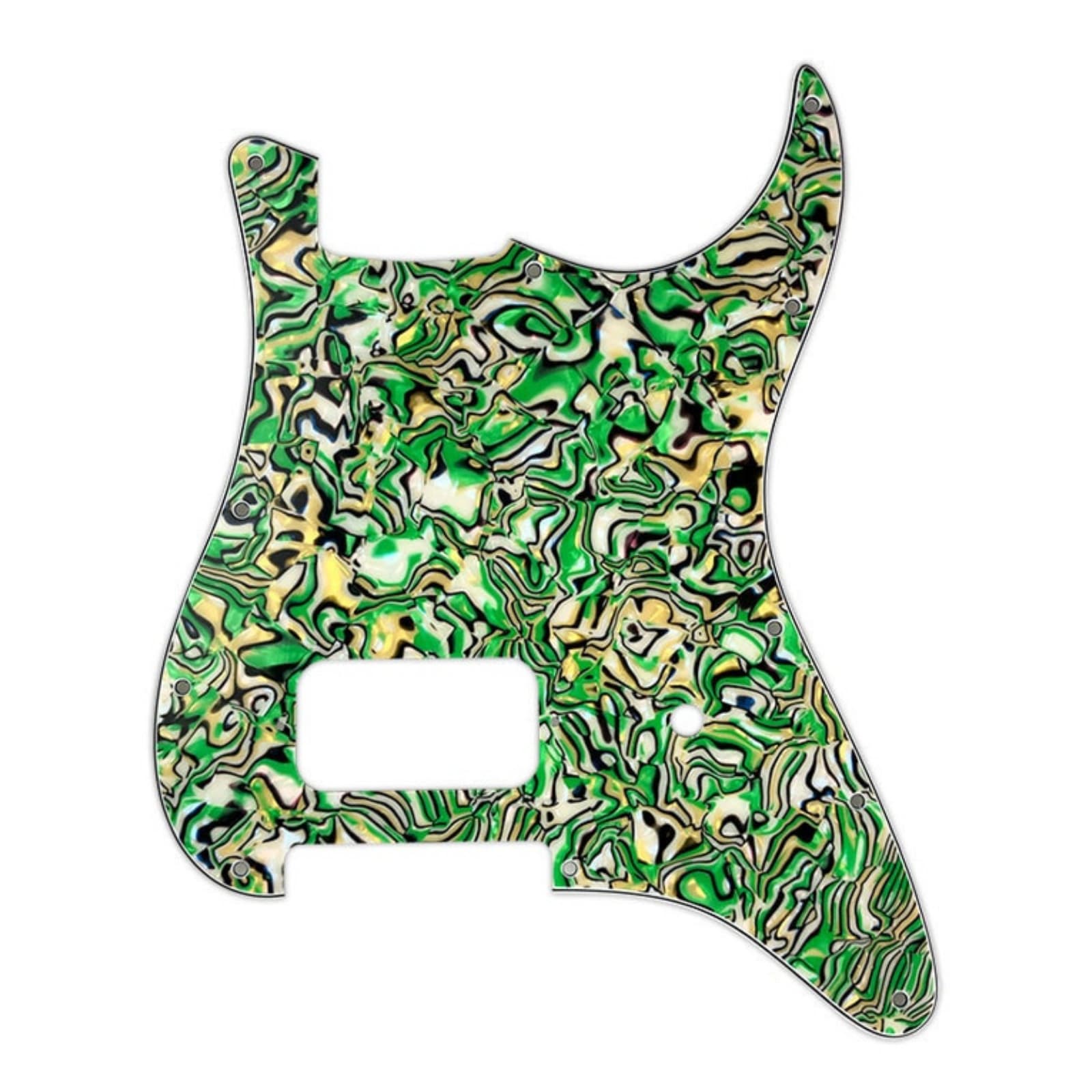 11-Hole Single Humbucker Strat Pickguard - Multi-Color Shell - Ploutone