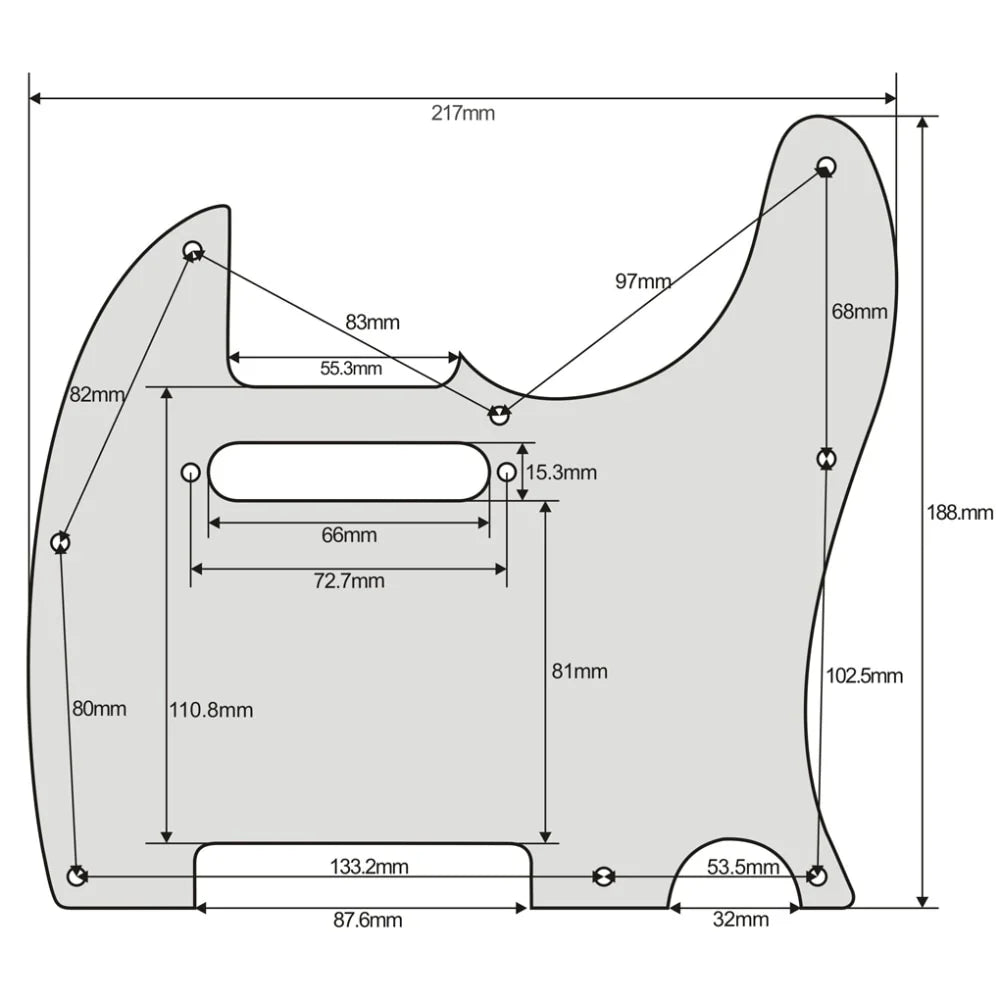 Custom 8-Hole Telecaster Pickguard – Artisan Series Frigate - Ploutone