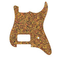 11-Hole Single Humbucker Strat Pickguard - Brown Pearl Shell - Ploutone