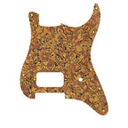 11-Hole Single Humbucker Strat Pickguard - Brown Pearl Shell - Ploutone