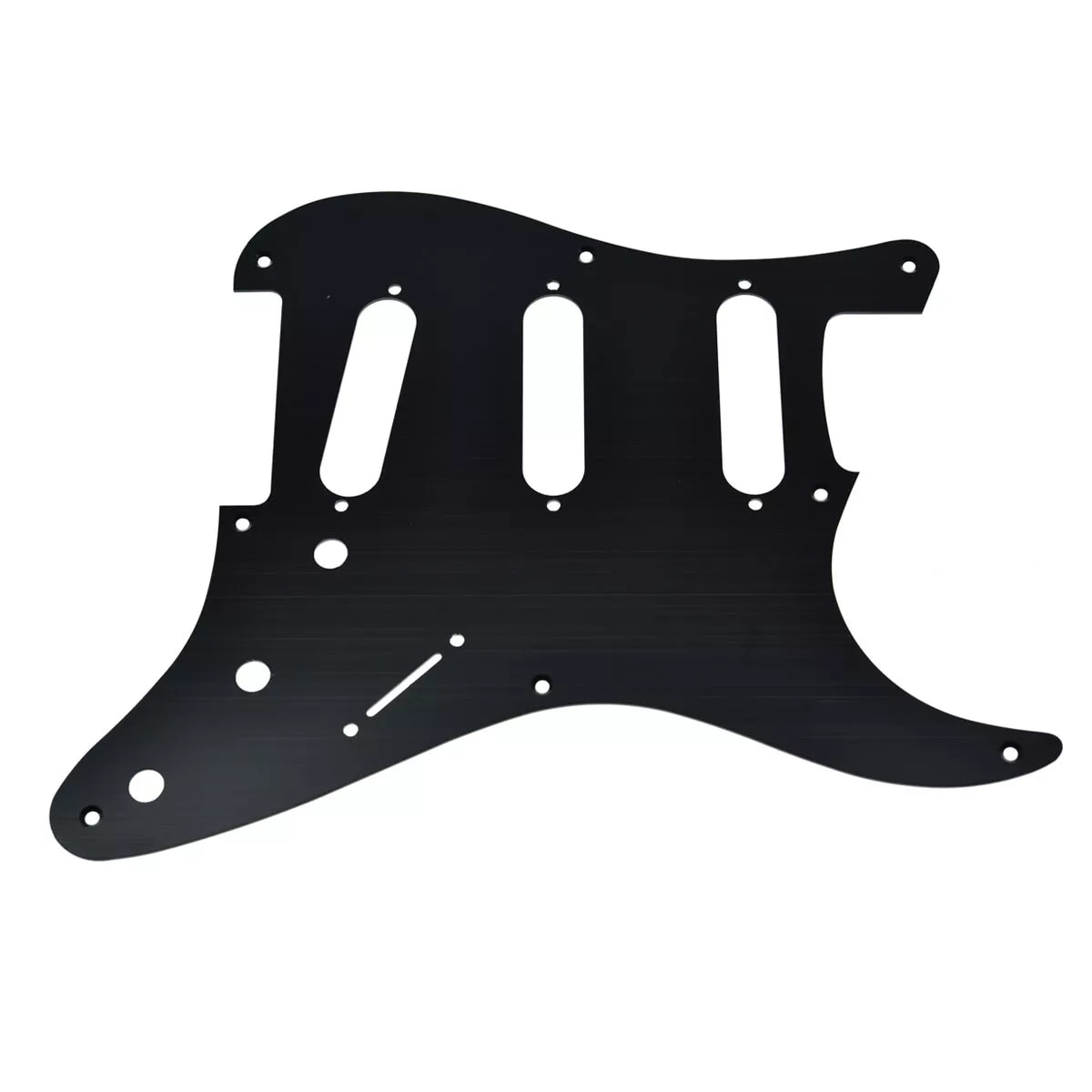 8-Hole SSS Metal Strat Pickguard - Black Aluminum - Ploutone